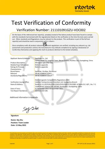 UKCA for UK market certificate from Sparelax Co., Ltd.