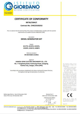 CE certificate of Chongqing Senci Import & Export Trade Co., Ltd. – certificate photo, supplier certificates section