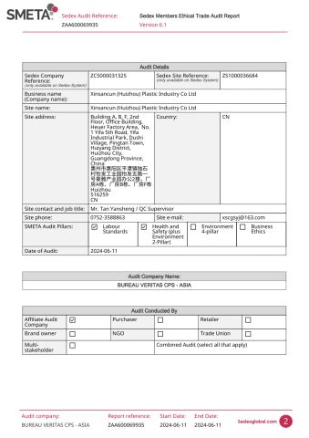 SMETA certificate from Sanpinhui (Chengdu) Trading Co., Ltd.