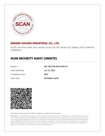 SCAN certificate from Taizhou Yuansheng Gift Co., Ltd.