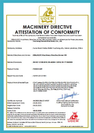 CE certification certificate of Xuchang Zhenda Machinery Co., Ltd. – certificate photo, supplier certificates section