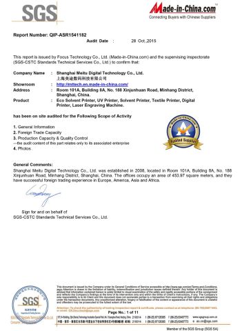 SGS Certificate certificate of Shanghai Meitu Digital Technology Co., Ltd. – certificate photo, supplier certificates section
