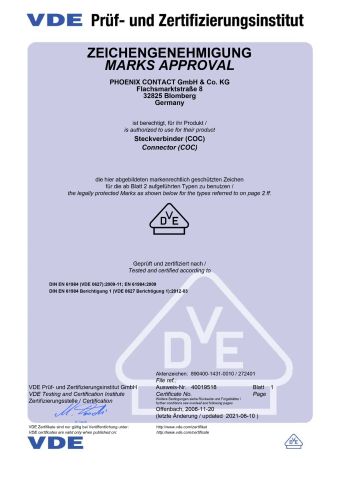 VDE certificate from Nanjing Inter Tech Co., Ltd.