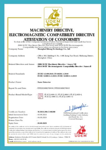 CE Certification of Fume Extractor certificate from Shanghai Xi Hong Technology Co., Ltd.