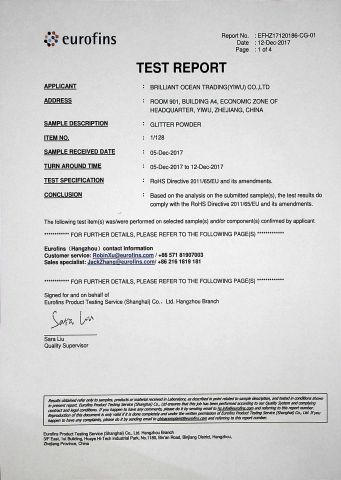 ROHS certificate from Brilliant Ocean Trading (Yiwu) Co., Ltd.