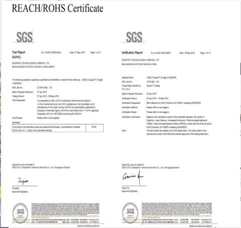 REACH ROHS certificate from Shenzhen Marvel Electronic Co., Ltd.