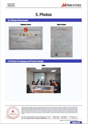 SGS certificate from Tianjin Cangtu Import and Export Co., Ltd.