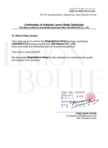 CERTIFICATE OF AUTHENTICITY certificate from E.T.S.ltd