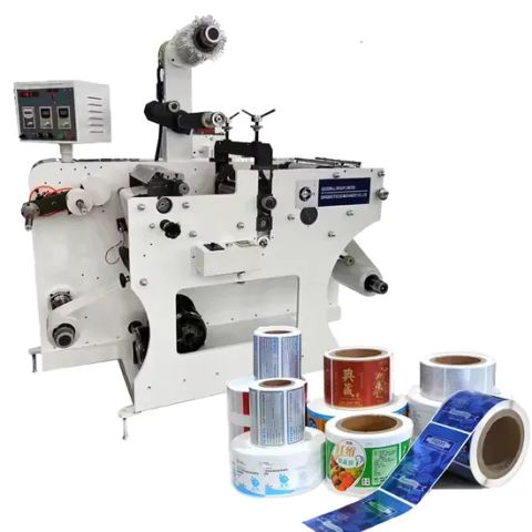 Compression Turret Label Automatic High Speed Turret Label Slitting Rewinding Machine Origin ...