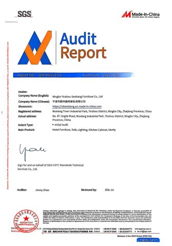 Certificates certificate of Ningbo Yinzhou Senbang Furniture Co., Ltd – certificate photo, supplier certificates section