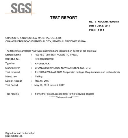 SGS EN13964:2004+A1:2006 certificate from Shanghai Kingkus New Material Co., Ltd.