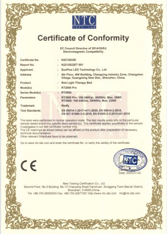 CE certificate from Sunplus Led Technology Co., Ltd.