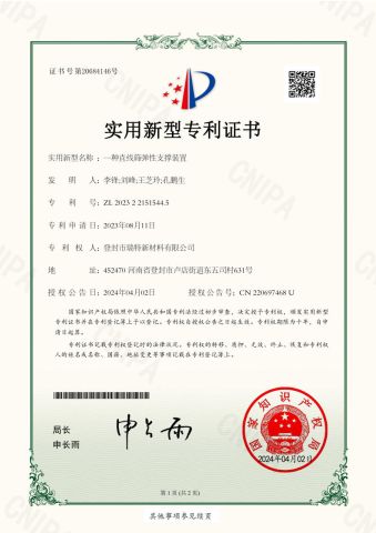 Invention patent certificate from Dengfeng Ruite New Materials Co.,Ltd.