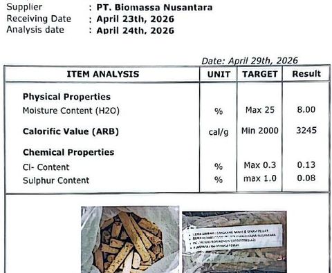 ROA certificate from PT. SOLUSI BIOMASSA NUSANTARA