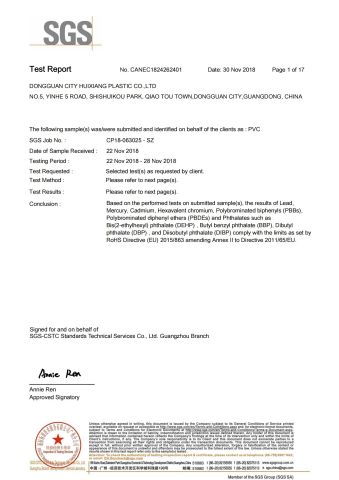 CAN18 certificate from SW Adhesive Tape Co., Ltd