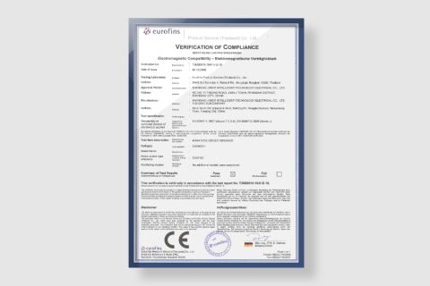 Verification of Compliance certificate from Chongqing Blue Jay Technology Co., Ltd