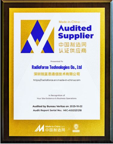 Factory Audit certificate from Radioforce Technologies Co., Ltd
