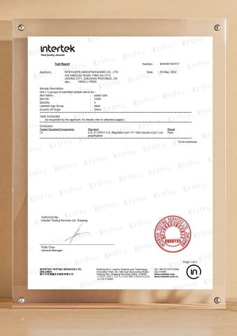PE FDA certificate of Belpack (Shanghai) Packaging Co., Ltd. – certificate photo, supplier certificates section