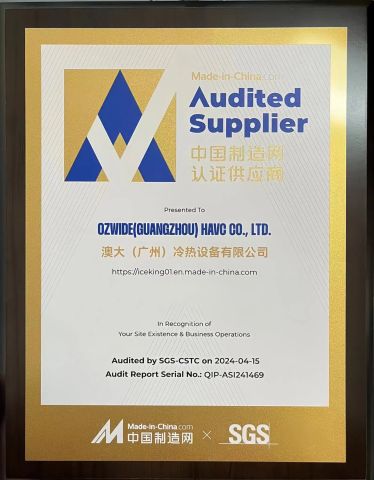 SGS Certified Supplier certificate from OZWIDE(GUANGZHOU) HVAC CO., LTD.