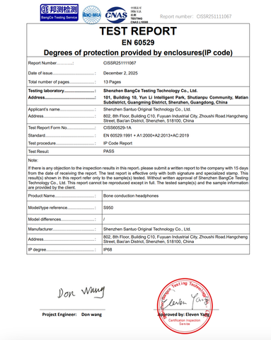 IP68 certificate from Shenzhen Sautoo Original Technology Co.,Ltd