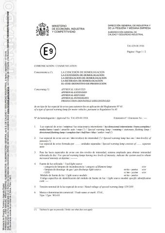 R65 certificate from Foshan Xingyuan Auto Accessories Co., Ltd.