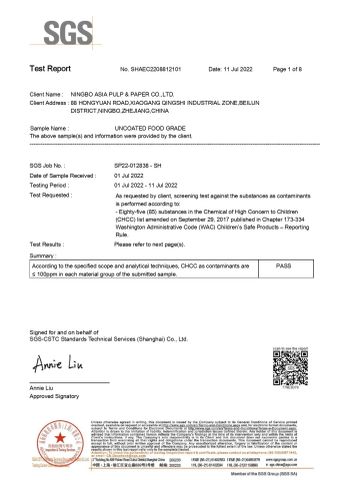 CHCC certificate from Raymond Ningbo Industrial & Trading Co., Ltd.
