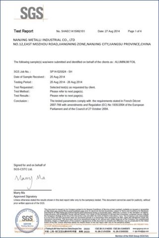 EC CERTIFICATIE certificate from Nanjing Metalli Industrial Co., Ltd.