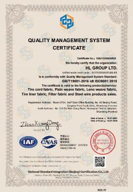 Certificate certificate from HL GROUP LTD