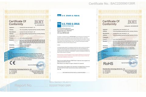 Certificates certificate from Liaocheng Lambd Laser Technology Co., Ltd