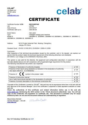 vending machine certificate of Zhengzhou Shuogui Machinery Co., Ltd – certificate photo, supplier certificates section