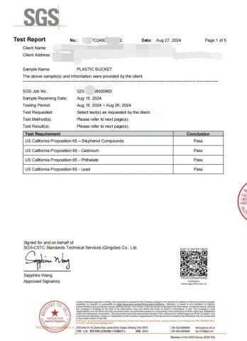 SGS certificate from Qingdao Hivic Plastic Manufacture Co., Ltd.