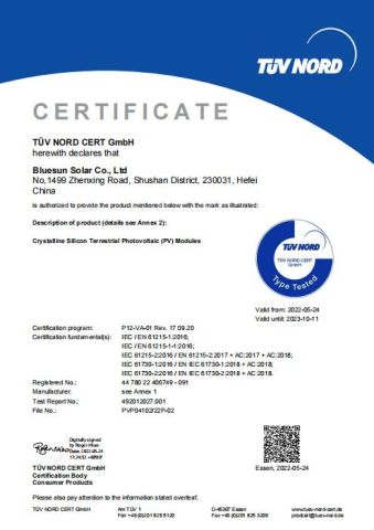 TUV certificate of Shanghai Lipep New Energy Technology Co., Ltd. – certificate photo, supplier certificates section