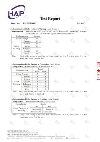Test Report certificate from Zhangjiagang Tianjun Trade Co., Ltd.