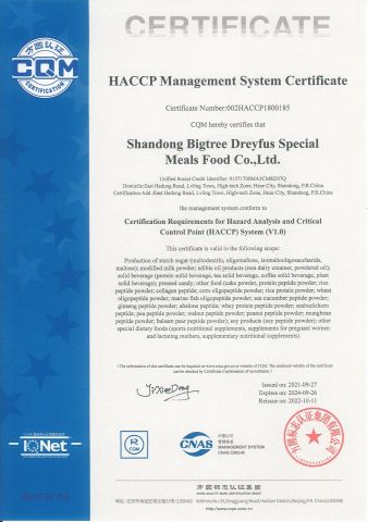 HACCP certificate from Superior Source (Suzhou) Health Technology Limited Company