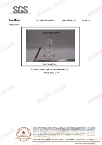 SGS certificate certificate from SHANDONG JINGNA GLASS CO., LTD.
