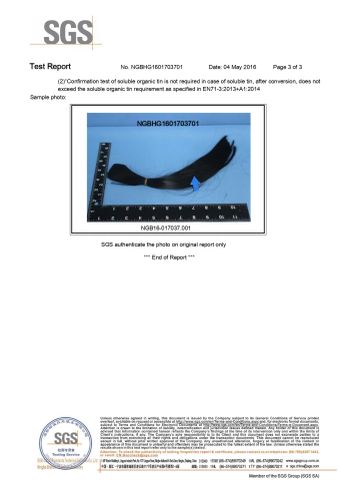 Synthetic Hair Fiber TEst certificate from Shanghai July Textile Co.,Ltd