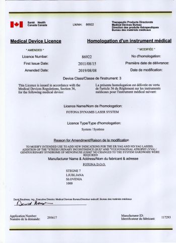 Medical Device Licence certificate from Guangzhou Xiufangyuan Beauty Equipment Co., Ltd.