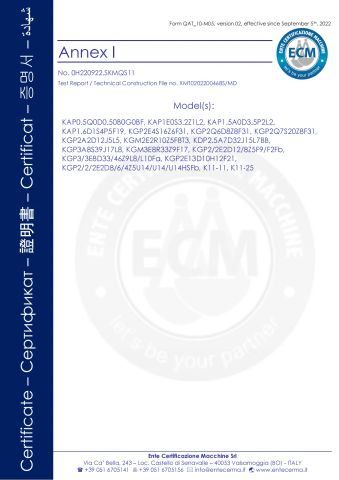 CE Certificate of Gear pump certificate from Shanghai Koreson Machinery Company Limited