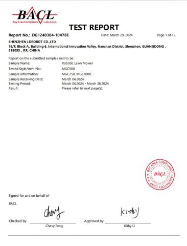 BACL certificate from Shenzhen Foxiyao Technology Co., Limited