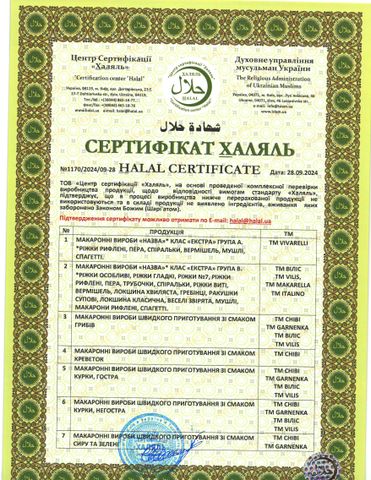 HALAL certificate from NSP GLOBAL TRADE LLC