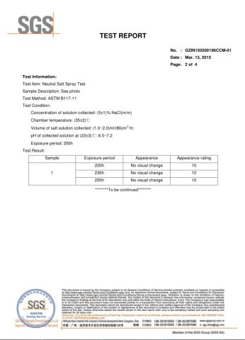 SGS REPORTS certificate from Foshan Nanhai Highfly Hardware & Plastic Products Co., Ltd.