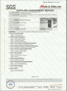 The Certificate of SGS certificate from Hangzhou Fuhan Garment Accessories Co., Ltd.