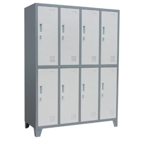 Vertical Metal Lock Standing 8-Door Storage Steel Locker Condition New ...