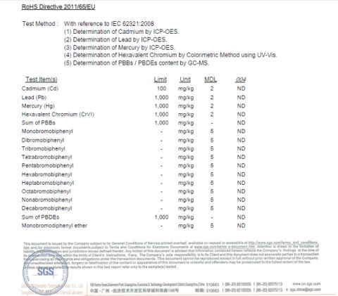 RoHS test report for blue silicone material Audited by SGS company certificate of Xiamen Flying Silicone Rubber Co., Ltd. – certificate photo, supplier certificates section