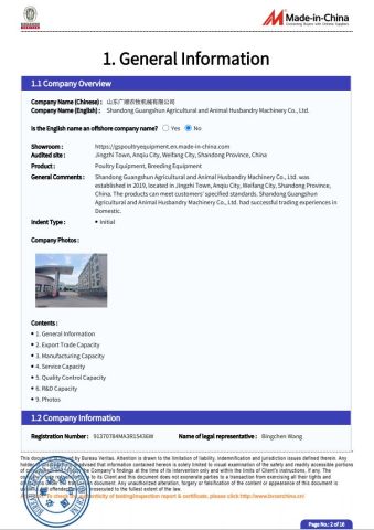 BV certificate from Shandong Mugong Farming Equipment Co., Ltd.