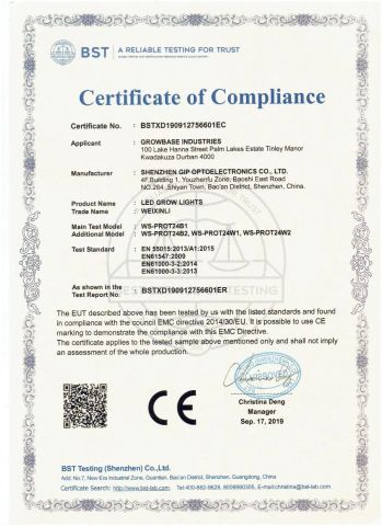 EMC certificate from Shenzhen GIP Company Limited