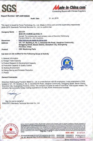 SGS Verified Supplier certificate of SZ LCH INDUSTRY CO., LTD – certificate photo, supplier certificates section