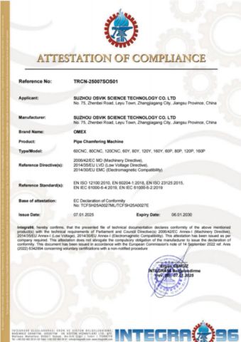 CE certificate from Suzhou Osvik Science Technology Co., Ltd
