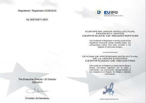 Design Patent certificate from Guangzhou Futu Intelligent Technology Co., Ltd