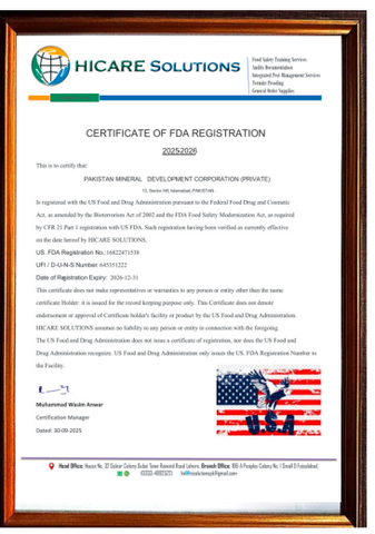 High Care Solution certificate from Naveer Abeer Traders
